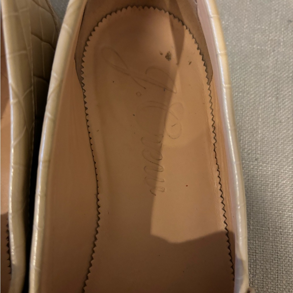 J. Crew Cream Croc-Embossed Loafers - Picture 4 of 7